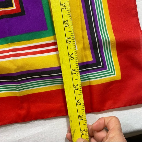 Multi color scarf hankerchief Feminine orange red white blue green yellow scarf - Picture 4 of 7